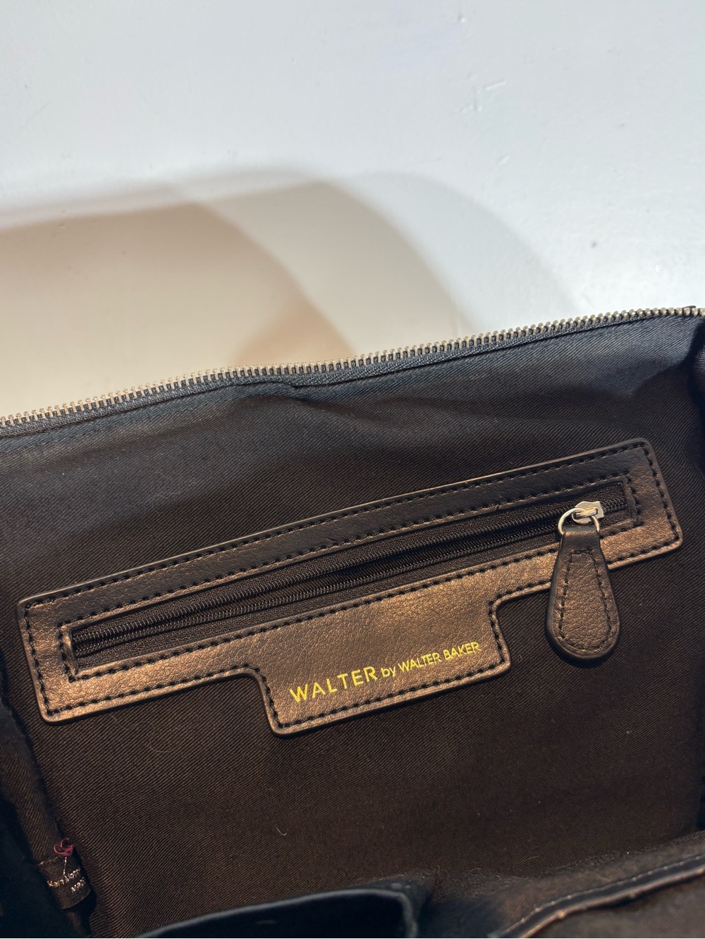 Walter by Walter Baker Black Croc Embossed Leather Satchel Crossbody Bag - Picture 9 of 13
